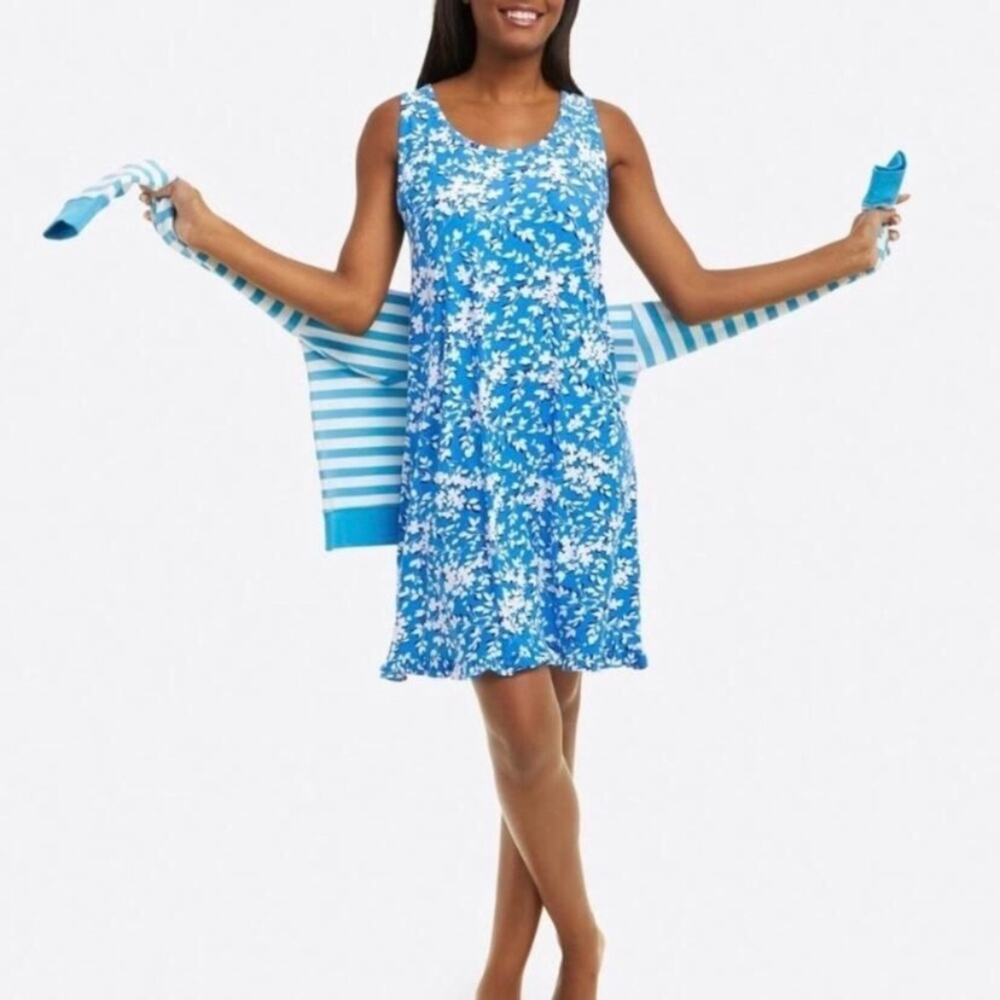 Draper James Blue Floral Sleep Tank Dress